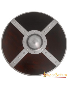 Viking houten schild met stalen umbo
