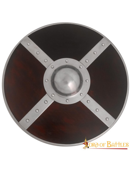 Viking houten schild met stalen umbo