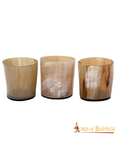 Set van 3 Viking-shotglazen van natuurlijk hoorn