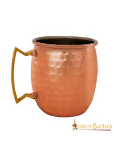 Taza medieval para beber de acero chapado en cobre