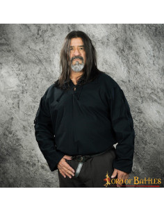 Camisa medieval Thor negra para hombres