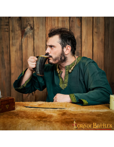 Taza Vikinga en cuero de Buey y...