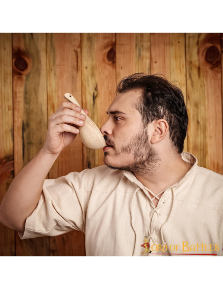 Cuchara medieval en madera, hecha a mano