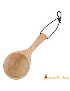 Cuchara medieval en madera, hecha a mano