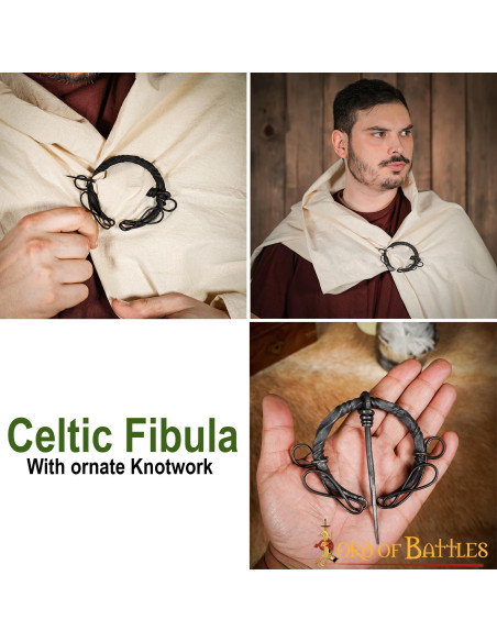 Fíbula celta en hierro forjado con nudos