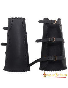 Grebas medievales en cuero con hebillas, 33 cm. 2
