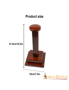 Soporte de madera para cascos, base cuadrada 2