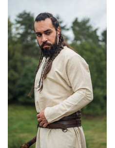 Viking linned tunika Ragnar model, naturlig hvid farve 2