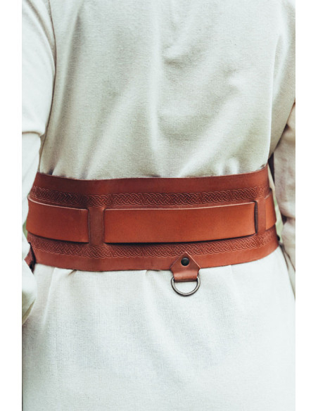 Viking riem in Ingrid leer, cognac bruin