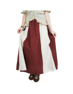 Falda medieval Bicolor Roja-Crema 2