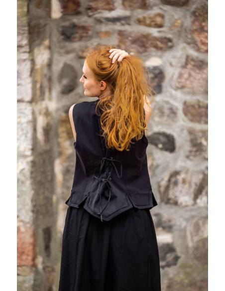 Middelaldervest kvinde Selma sort