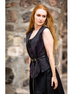 Mittelalterliche Weste Frau Selma schwarz 2