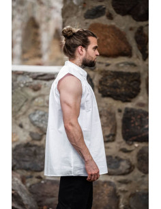 Camisa medieval blanca sin mangas 2