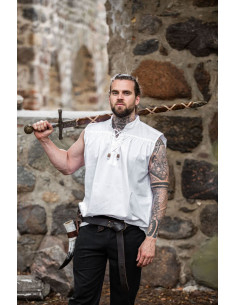 Camisa medieval blanca sin mangas