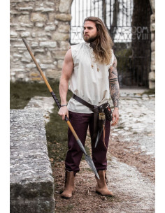 Camisa medieval natural sin mangas 2