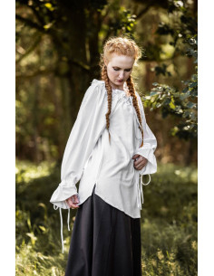Weiße Morgan-Mittelalterbluse