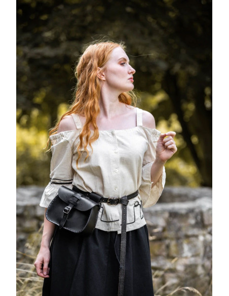 Blusa medieval crema con bordados