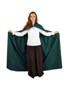 Capa medieval verde larga