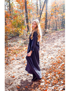 Mittelalterliches Damenkleid lang schwarz 2