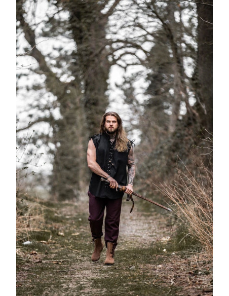 Ærmeløs sort middelalderskjorte