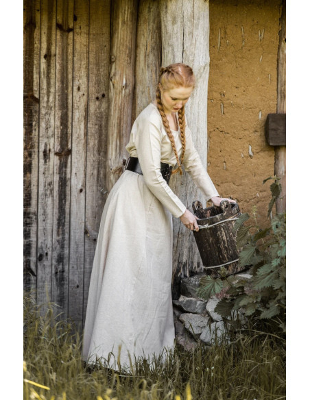 Lange cremefarbene Tunika für...