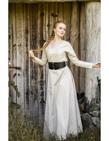 Túnica blanca natural larga señora Medieval modelo Scarlet