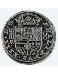8 echte zilveren munten, 3,5 cm.