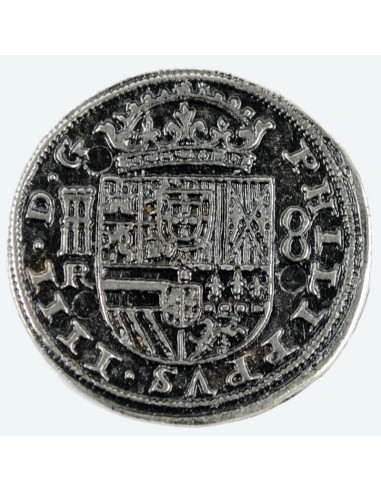 8 echte zilveren munten, 3,5 cm.