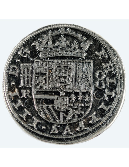 8-Real-Silbermünze, 3,5 cm.