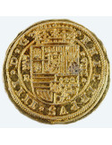Moneda 100 escudos dorada, 4 cms.