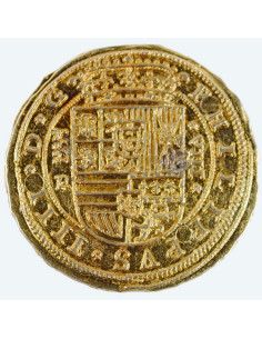 Moneda 100 escudos dorada, 4 cms. 2