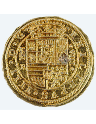 100 guldskjolde mønt, 4 cm.