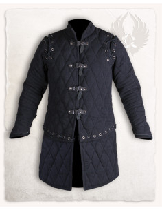 Mittelalterliches Gambeson-Modell Arthur, schwarz