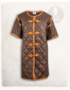 Mittelalterliches Gambeson-Modell Haldur, braune Farbe