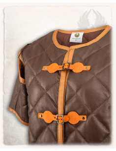 Mittelalterliches Gambeson-Modell Haldur, braune Farbe 2