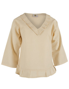 Middelalderlig bomuldsbluse model Josefina, creme
