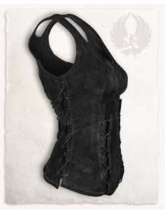 Corpiño medieval cuero modelo Sarina, negro 2