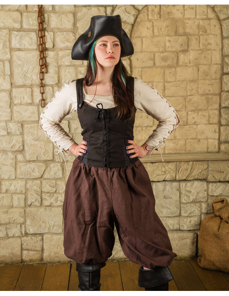Piraten damesbustier model Lea, zwart