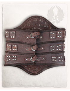 Corpiño medieval cuero modelo Evandra, marrón 2