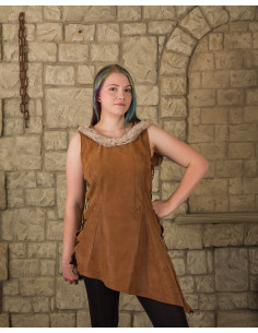 Middeleeuwse jurk met capuchon model Freya, bruin