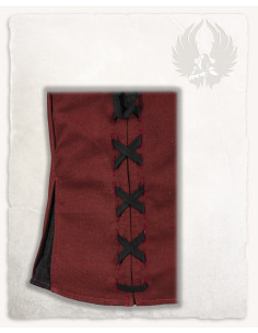 Corpiño medieval cuero modelo Lea, burdeos 2