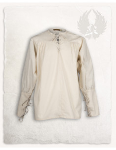 Camisa medieval algodón modelo Simon, crema