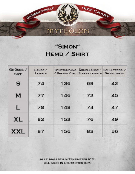 Camisa medieval algodón modelo Simon,...