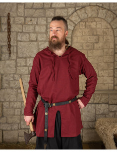 Túnica medieval algodón modelo Wolfram, burdeos 2