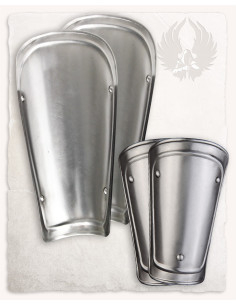 Set brazaletes y grebas medievales acero modelo Adam,...
