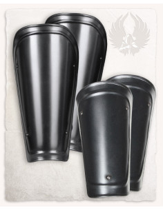 Set brazaletes y grebas medievales acero modelo Adam,...
