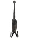 Mittelalterlicher schmiedeeiserner Haken für 2 Mäntel (17 cm).