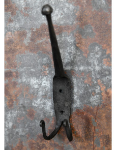 Gancho medieval de hierro forjado para 2 abrigos (17 cm.) 2