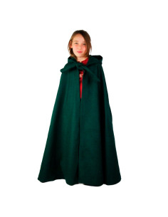 Middeleeuwse cape met capuchon voor kinderen, groen