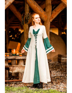 Dorothea model middelalderkjole, naturlig-grøn farve